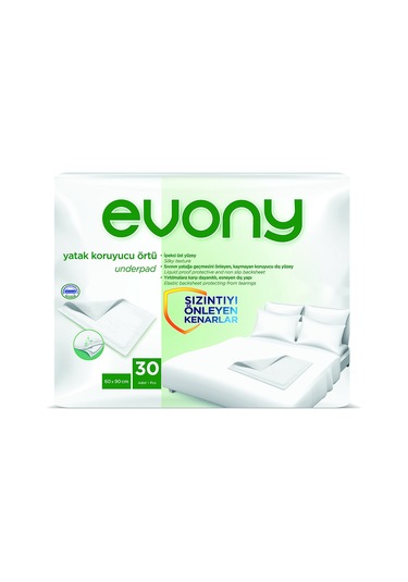 Evony Premium Yetişkin Bezi L 30'lu + Yatak Koruyucu Örtü 30'lu