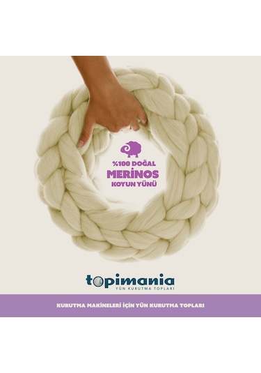 Topimania Doğal Yerli Üretim Yün Kurutma Topu 6 Adet Kurutma Topu