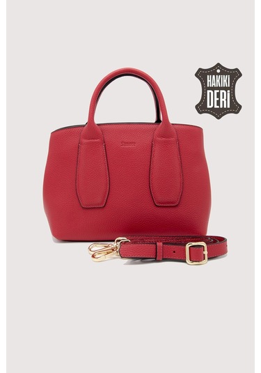 Hakiki Deri Kadın El Çantası Kırmızı Smr9226 Kırmızı