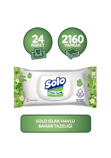 Solo Islak Havlu Bahar Tazeliği 2160 Yaprak Kapaklı