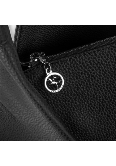 Nas 1271 Kadın Omuz Çantası Siyah Baskılı Siyah