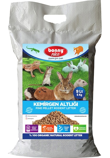 Bonny Nice Doğal Pelet Hamster Kafes Altlığı 5 Kg 9 Lt