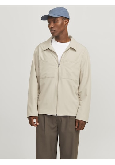 Jack & Jones Erkek Gömlek Yaka Ceket - Perfect - 12270677 Moonbeam Çok Renkli