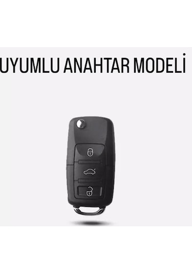 Skoda Fabia Parlak Uyumlu Anahtar Kılıfı A+ Kalite Mavi