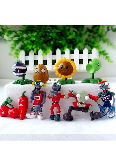 Plants And Zombies Zombiler Bitkiler 10 Adet 3-7 Cm Figur Set