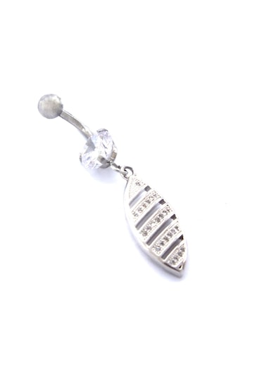 Ferizz 316l Çelik Zirkon Taşlı Piercing Prc-132 Gümüş