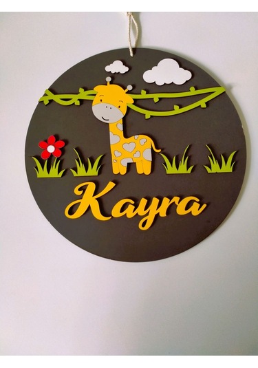 Çocuk Oda Kapı İsme Özel Süs Sarı