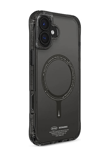 İphone 16 Uyumlu Kılıf Skinarma Şeffaf Airbag Tasarımlı Magsafe Şarj Özellikli Saido Kapak Siyah