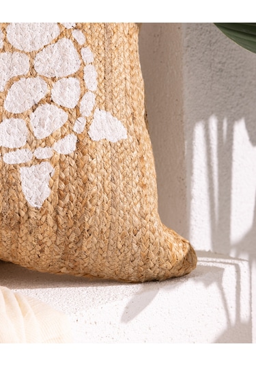 Madame Coco Trianon Jüt Kırlent Kılıfı - Naturel - 50x50 Cm Çok Renkli