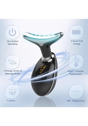 Wondernest Yüz Yüz Siyah Microcurrent Masaj Liken Kaldırma Ems Yüz Jp Siyah