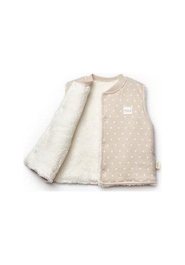 Bebek Yelek %100 Organic Pamuk Yenidoğan Serisi-csy8116 Ekru