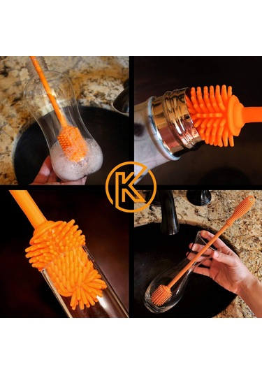 Silikon Şişe Fırçası Bir Fırça 12,5 İnç Şişe Temizleme Fırças