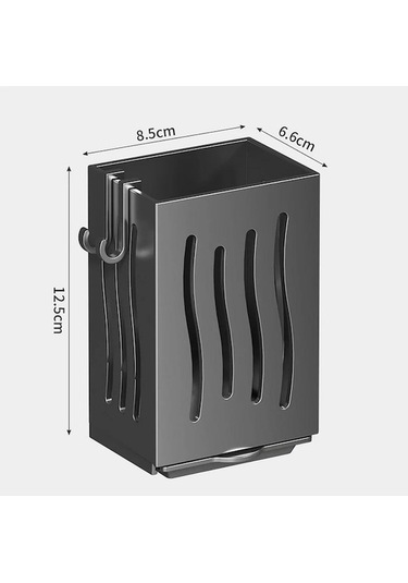 Novahub Gri Mutfak Eşyası Rafı-çok Fonksiyonlu Drenaj Çubuk Tutucu, Duvara Monte Veya Bağımsız Çatal Saklama Kutusu, Plastik Gri