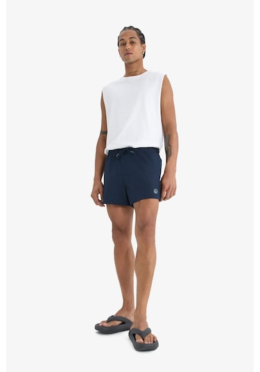 Defacto Defactofit Andy Baskılı Esnek Dokulu Kısa Boy Sporcu Deniz Şortu B5987ax25hsnv146 Lacivert