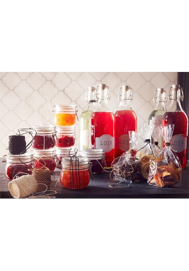 Vakum Kapaklı Cam Kavanoz Meridyendukkan Şeffaf 0.5 Litre Contalı Kavanoz