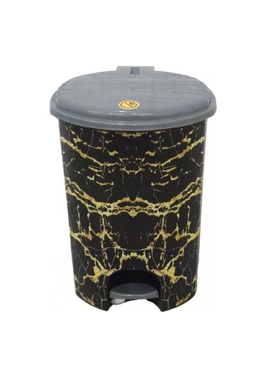 Sağlam Plastik Desenli Pedallı Çöp Kovası 3 Nolu İç Kovalı(18 Lt)