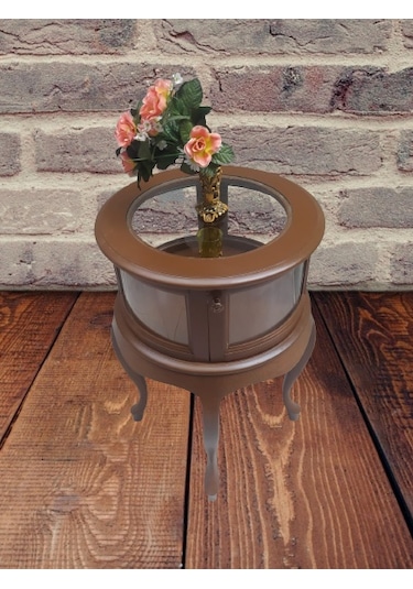 Bengimobilya Gümüşlük Yuvarlak Model Leylek Bacak Parlak Ceviz Kayın Lükens As