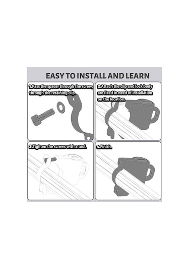 Pazly Suofeng Önleyici Motosiklet Kilidi Kask Hırsızlık Evrensel Çelik Çap, Anahtarlı, 22-26mm 2 - Vx