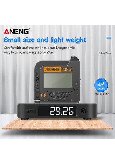 Springsun Aneng 168max Pil Test Cihazı - Dijital Ekranlı Pil Voltaj Ve Güç Ölçer 1.2-4.8v, 9v
