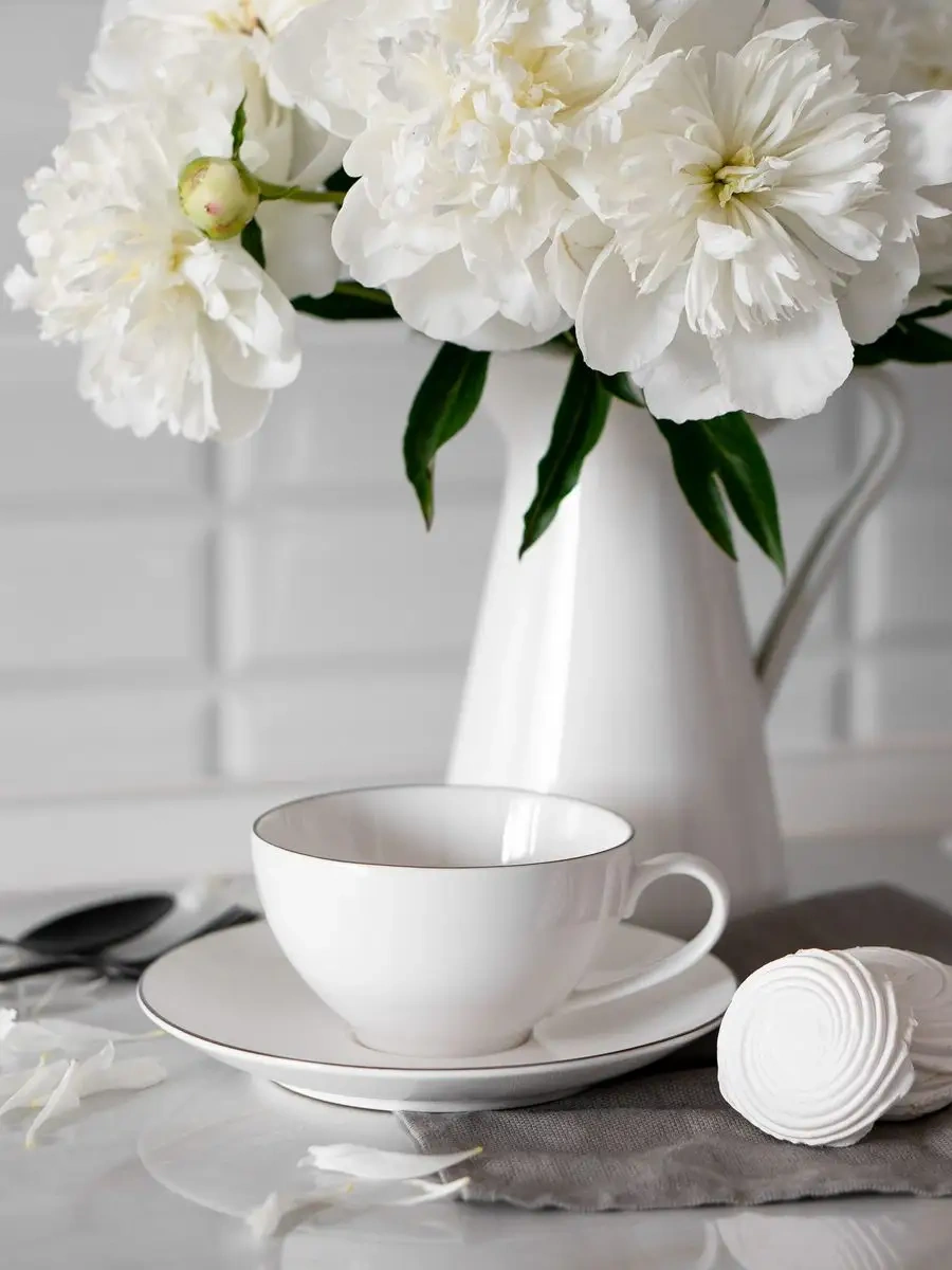 Korall Jaspar 400ml Porselen Çay Takımı Hediye Paketi 85454087 Beyaz