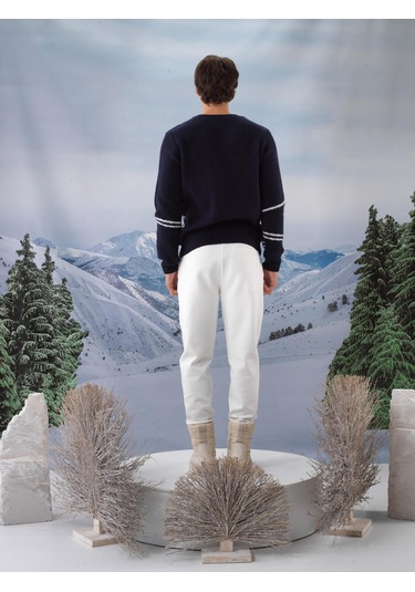 Lacivert Yumuşak Dokulu Regular Fit Kazak 801813 Lacivert