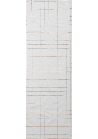 Ekru Ekose Desenli Runner 45x150 Cm