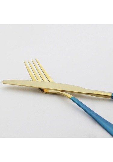 Agoodshop Gümüş 6 Adet Sofra Çatal Bıçak Kaşık Seti, Paslanmaz Çelik, Altın Kaplama Tk. 56645943 Gümüş Gümüş