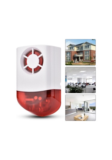 Geeroyoo Ev Alarm Sistemiyle Uyumlu Kablosuz 120db Sesli Işıkli Alarm, Dahili Pil Ve 433mhz Rf, Ev/ofis/gömlek Depoları İçin