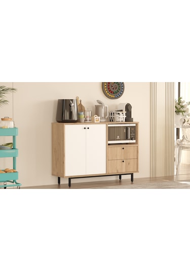 Mocha Kahve Köşesi Çok Amaçlı Dolap Mutfak Dolabı Sepet-beyaz