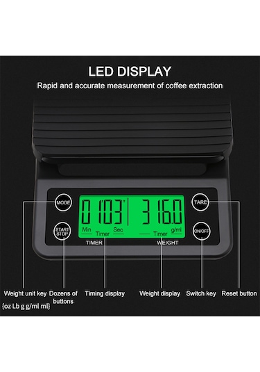 Yüksek Hassasiyetli Mutfak Terazi Kahve Ölçeği