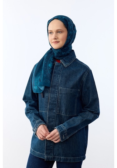 Mirsoy Scarf Mirayze Etnik Desen Şal Turkuaz