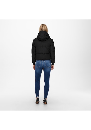 Jacqueline De Yong Newerica Life Short Kadın Siyah Kapüşonlu Ceket Siyah