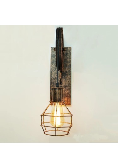 Loft Retro Kasnak Aplik Siyah