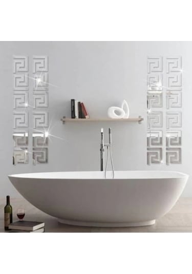 Dekoratif Labırent 20X Pleksi Dekor Ayna 7X7Cm Yapışkan Bantlı(504781629)