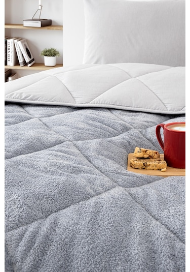 Çift Kişilik Wellsoft Yorgan-çarşaflı 2 Yastık Kılıflı Uyku Seti Gri