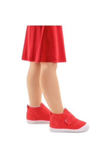 Kiko Kids Winnie Cırtlı Kız Bebek Günlük Bot Ayakkabı Kırmızı