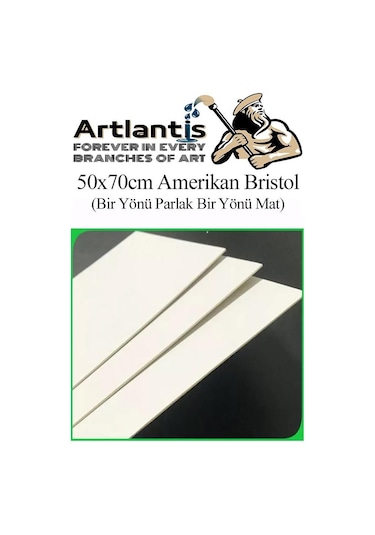 Amerikan Bristol Karton 35x50 Cm 5 Adet 220 Gr Bir Tarafı Parlak Bir Tarafı Mat Kağıt Biristol Karton