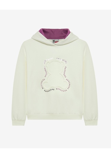 Skechers G 2xı-lock Loose Fit Sweatshirt Büyük Kız Çocuk Beyaz Sweatshirt Sk242035-102 Beyaz