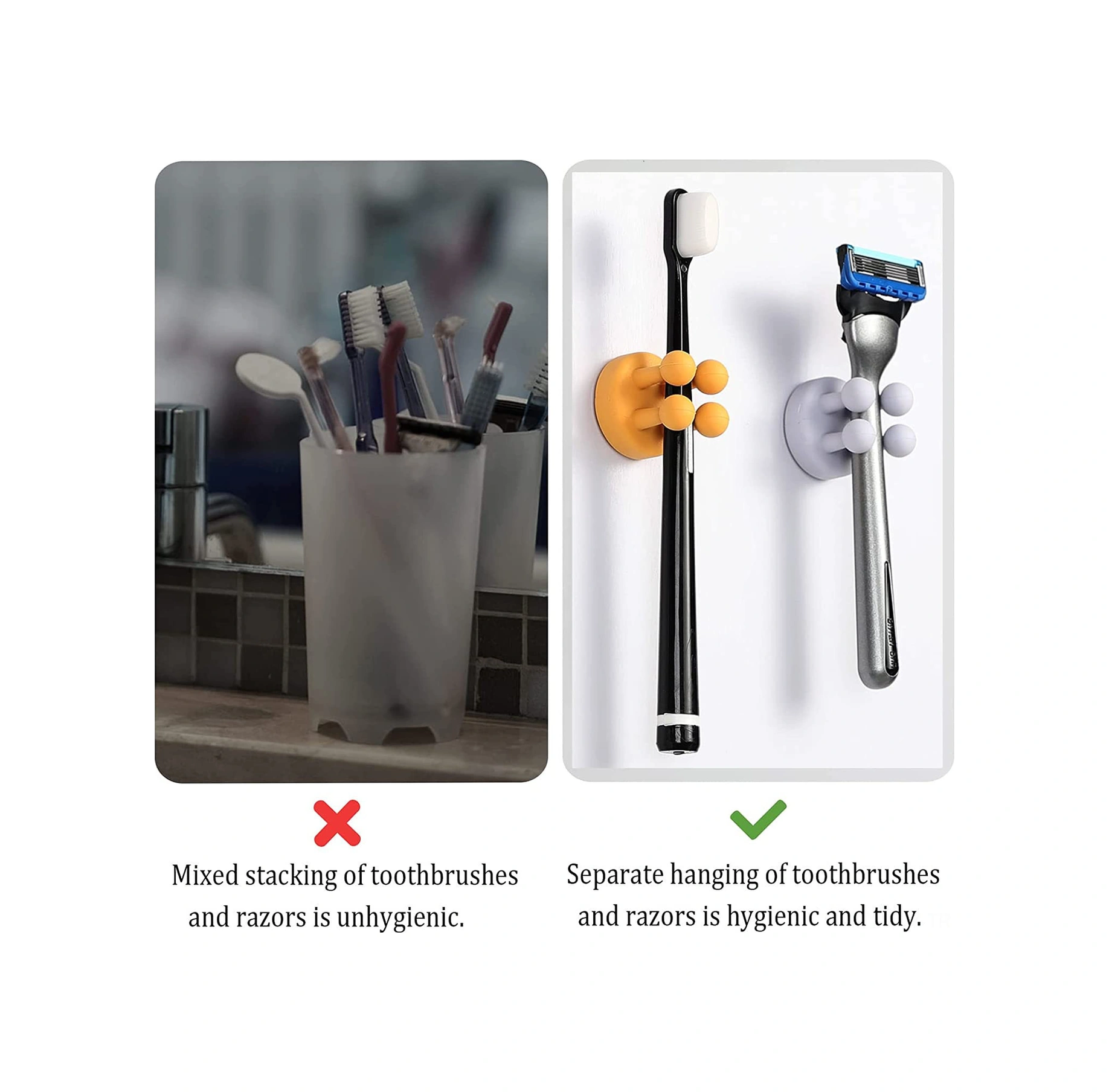 Dianziye Otomatik Yapışkan Silikon Çok Amaçlı Duvar Demiri 6 Adet - Siyah/beyaz - Düz Yüzeyler İçin Siyah