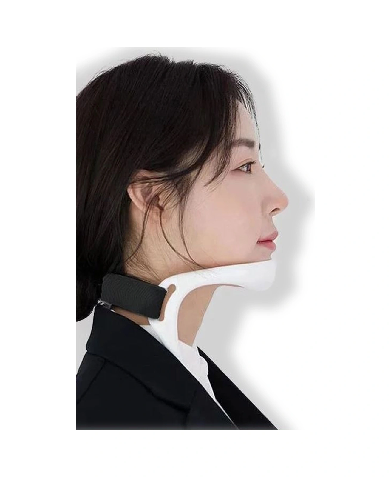 Yunboo Boyun Ağrısı Alıcı Spinal Dekompresyon Ve Dik Duruş Düzeltici Pp Malzeme Boyun Bracieri + Esnek Kayış 24x8 Cm, Tek Beden Beyaz