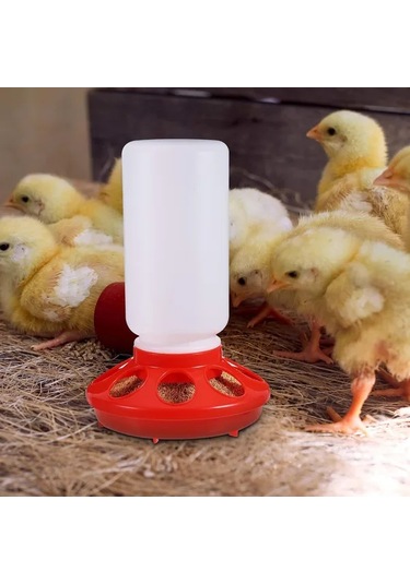 Dream011 2 Adet Kırmızı Beyaz Kümes Hayvanları İçin Otomatik Yemlik Ve Suluk Seti