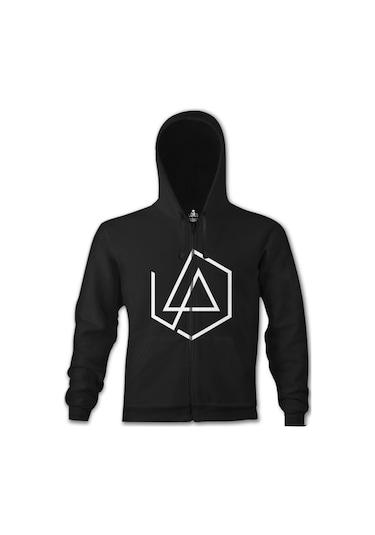 Linkin Park - Logo 4 Siyah Erkek Kapşonlu