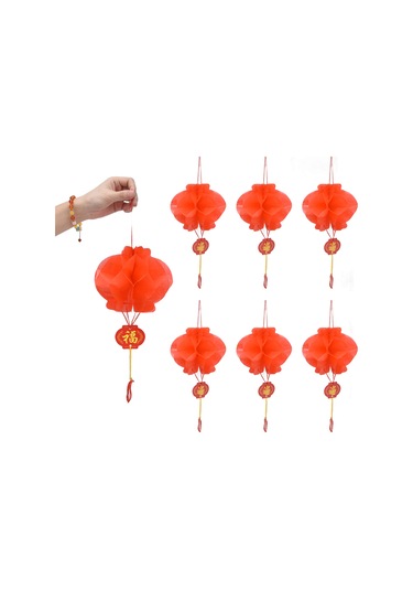 Kangvka 20 Adet Kırmızı Kağıt Feneri 15cm Çapında - Kolay Kurulum, Fesyen Dekorasyon, Yılbaşı Ve Bayramlar İçin