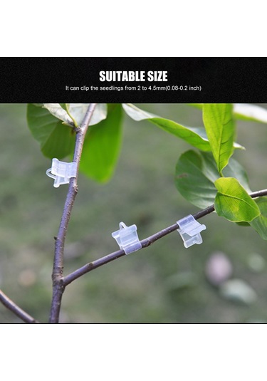 Symbee Bahçe Bitkileri Aşılı Klembi - Reusable Pe Malzeme - 2-4.5mm Fıtö Sağlar - Şeffaf Görünüm - Domates Salatalık Fidanı İçin - 100 Adet/paket