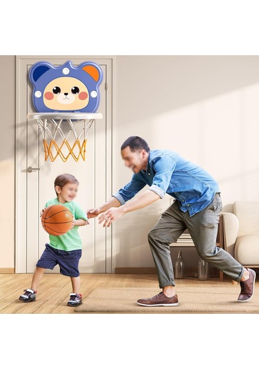 Ranyeek Çocuklar İçin Ayarlanabilir Yükseklikte Basketbol Potası Sessiz Top Hediyeli, Duvar Montajlı, 1-6 Yaş
