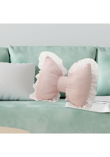 My Topped Yastık Fiyonk Şeklinde Nefes Alabilen Pembe Pembe Suntek Yatak Pembe Pembe