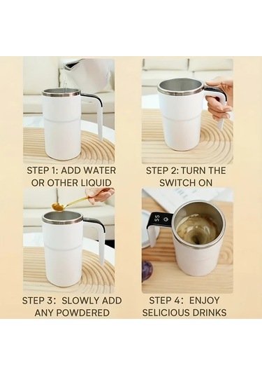 Maxaccess Dijital Termometreli Otomatik Manyetik Karıştırıcı Beyaz Seyahat Bardak Diğer