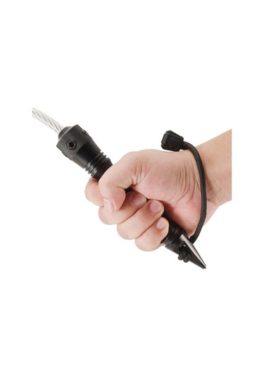 Fortunelane Kemerli Savunma Çekiçi - Çelik Tel Kalkan, Araba Camı Kırıcı, Acil Kaçış Aleti Siyah Siyah