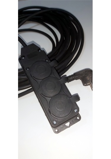 Uzun Kalın Sağlam 15 M Topraklı 3x2,5 Mm Bakır Tel Uzatma Kablosu