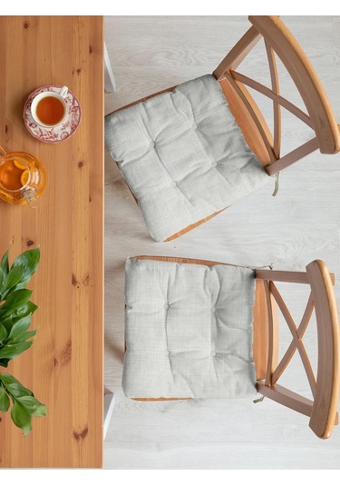 Mia Cara Sandalyeye Yerleştirilen Yastık 40x40 Cm 2 Adet Düz 391140411 Açık Gri